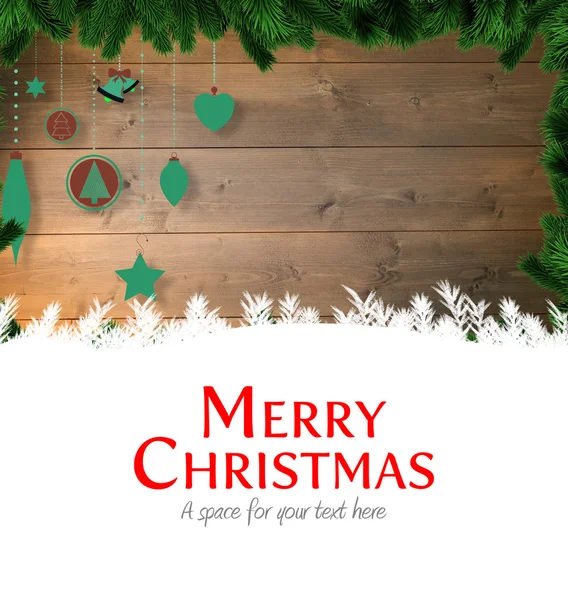 Buon Natale contro le decorazioni natalizie — Foto Stock