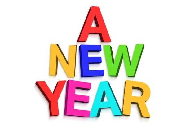 New year greeting in colourful letters — Stock Photo, Image