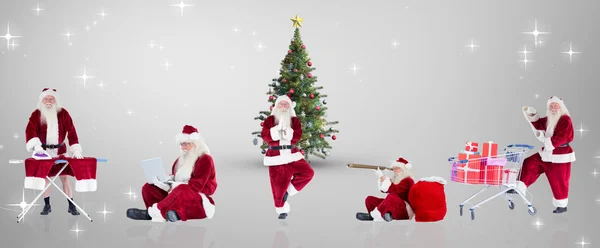 Composite image of different santas — Stock Photo, Image