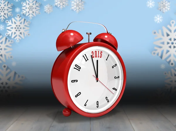 2015 in red alarm clock — Stock Photo, Image