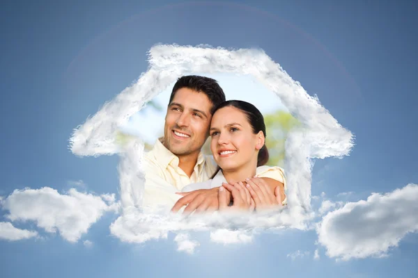 House outline in clouds — Stock Photo, Image
