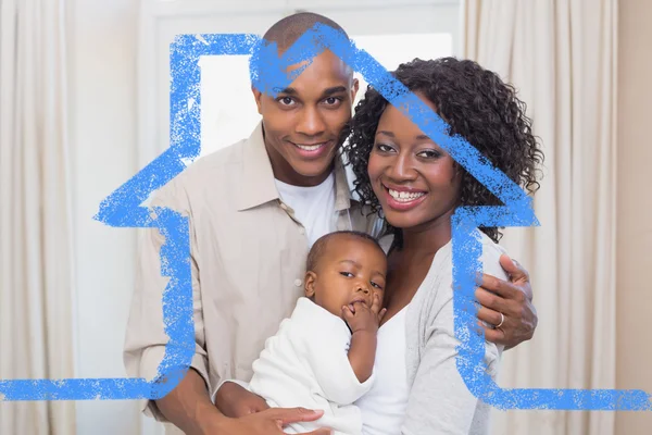 Happy young parents spending time with baby — Stock Photo, Image