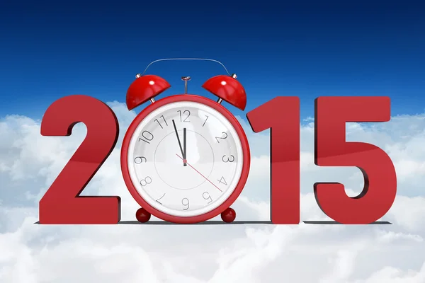 Composite image of 2015 with alarm clock — Stock Photo, Image