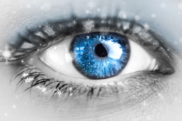 Composite image of close up of female eye — Stock Photo, Image