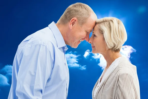 Glad äldre par vända mot varandra — Stockfoto