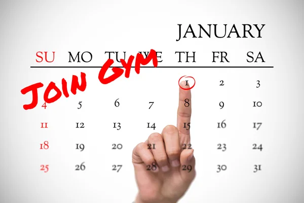 New years resolutions on january calendar — Stock Photo, Image