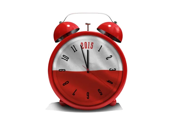 2015 in red alarm clock — Stock Photo, Image