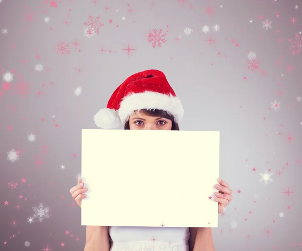 Pretty santa girl smiling at camera — Stock Photo, Image