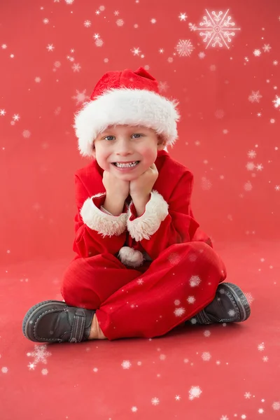 Cute little boy in santa costume — Stock Photo, Image