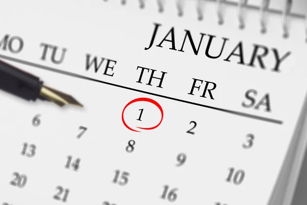 Kompositbild des Januars im Kalender — Stockfoto