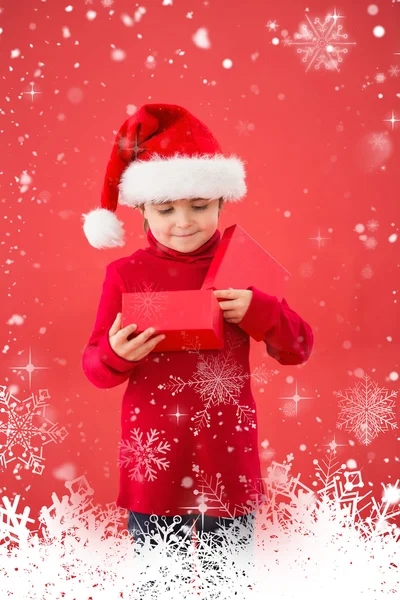 Regalo de apertura de niño festivo — Foto de Stock