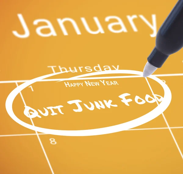 New years resolution on calendar — Stock Photo, Image