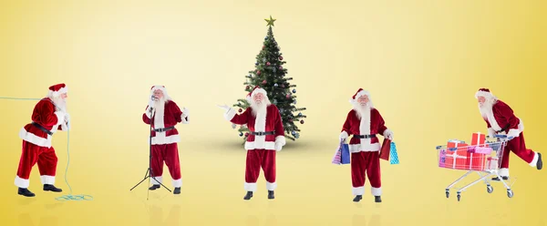 Složený obraz různých santas — Stock fotografie