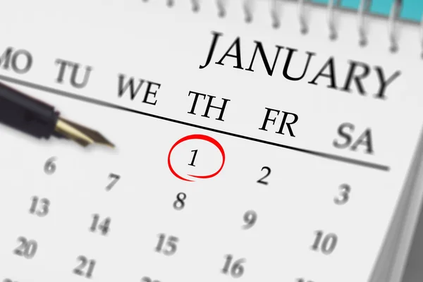 Imagem composta de janeiro no calendário — Fotografia de Stock