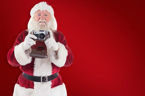 Papai Noel está tirando foto — Fotografia de Stock