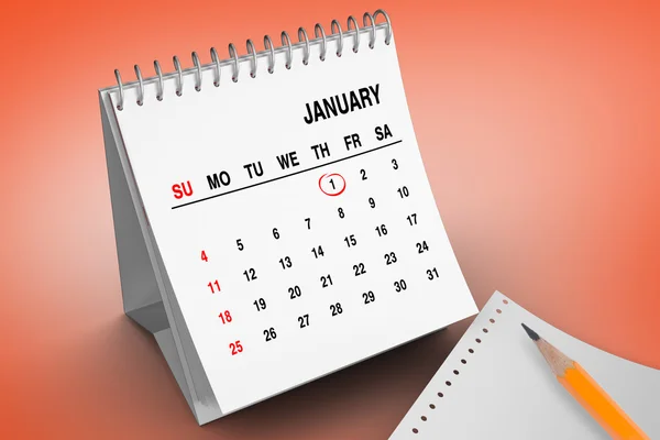 Composite image of january on calendar — Stock Photo, Image