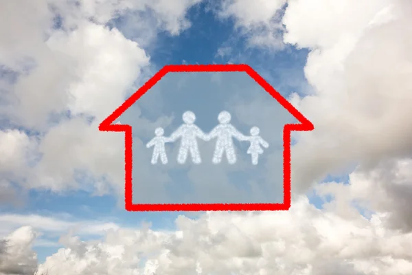 Cloud in shape of family — Stock Photo, Image
