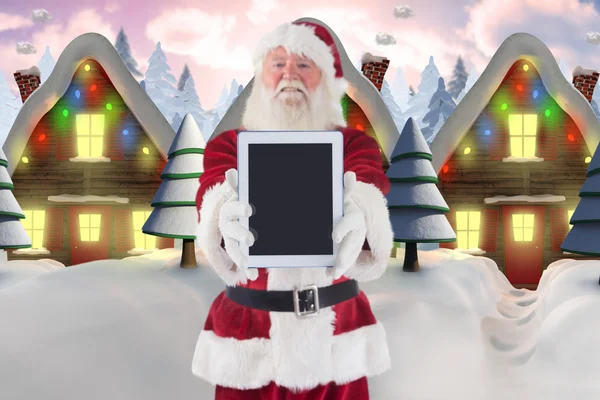 Santa představuje tablet Pc — Stock fotografie