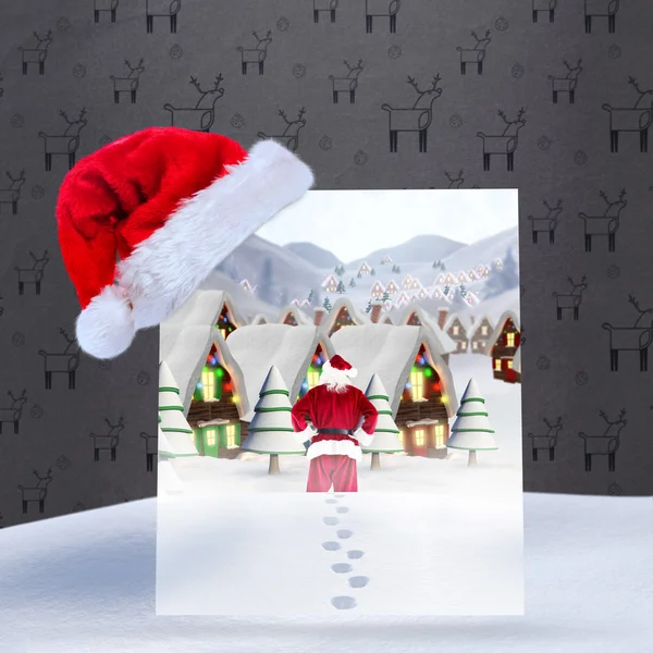 Santa leverans presenterar till byn — Stockfoto