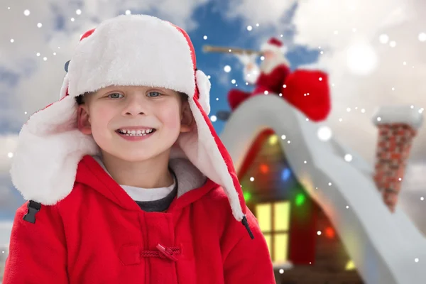 Imagen compuesta de niño lindo en sombrero — Foto de Stock