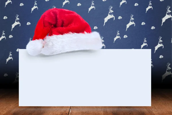 海报上圣诞老人的帽子 — 图库照片