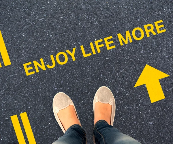 Composite image of casually dressed womans feet — Stock Photo, Image