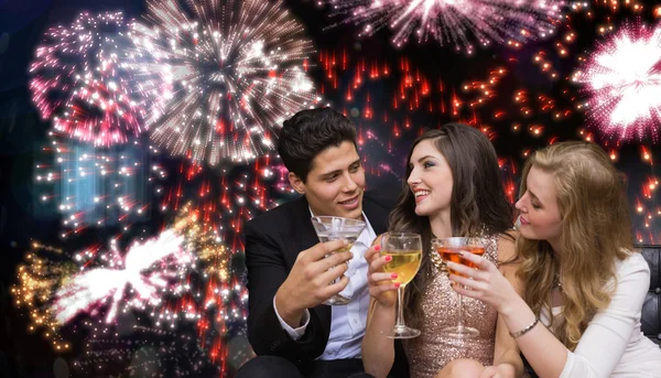 Composite image of friends toasting — Stock Photo, Image