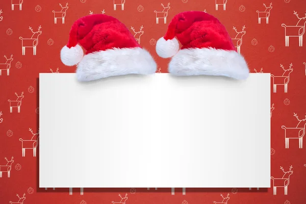 Santa hoeden op poster — Stockfoto