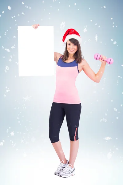 Festive fit brunette smiling — Stock Photo, Image