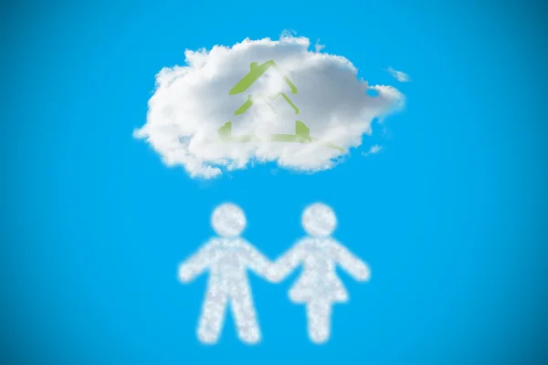 Nuage en forme de couple — Photo