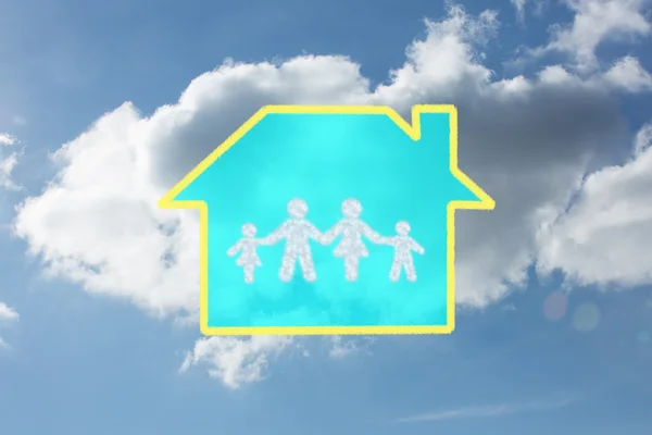 Облако в форме семьи — стоковое фото