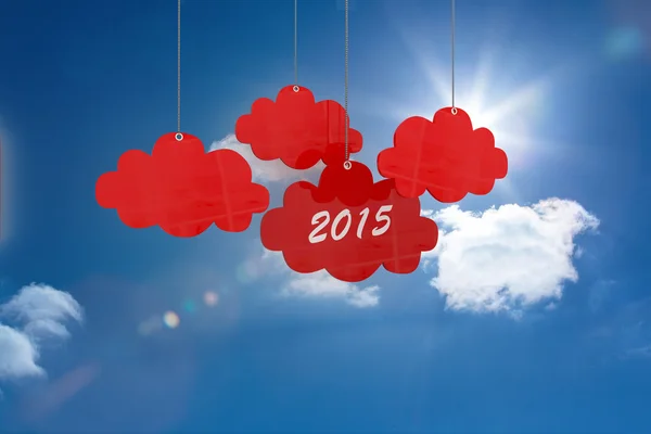 Immagine composita di 2015 tag nuvola rossa — Foto Stock