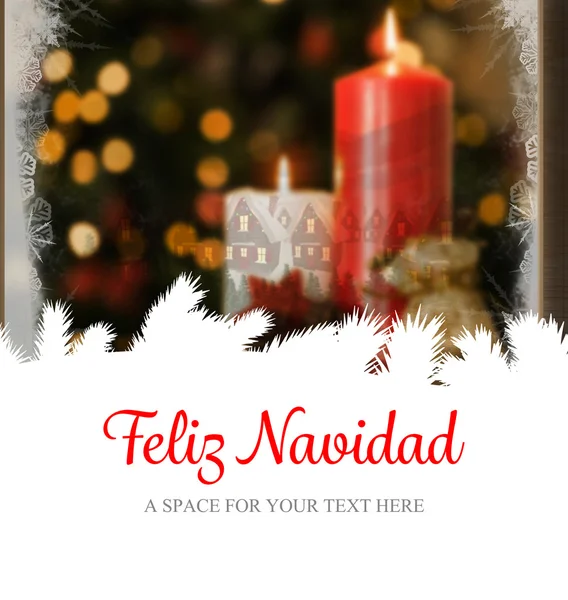 Feliz navidad contra casa de Navidad —  Fotos de Stock