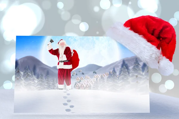 Santa delivery presents to village — Stock Photo, Image