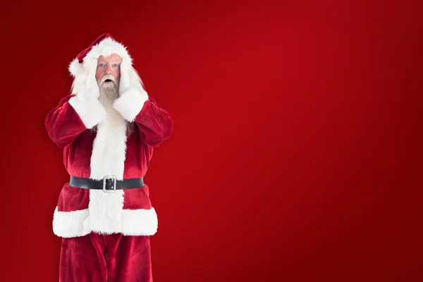 Santa is shocked to camera a — Stock Photo, Image
