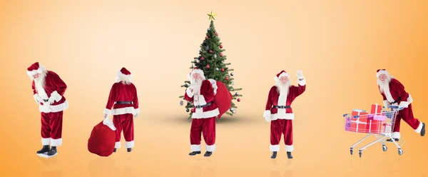 Immagine composita di diversi Babbi Natale — Foto Stock