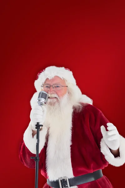 Santa Claus is zingen — Stockfoto