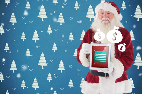 Santa presents a tablet PC — Stock Photo, Image