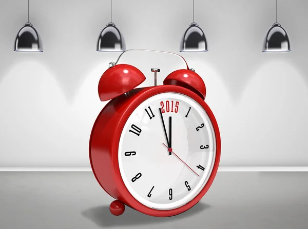 2015 w czerwony alarm clock — Zdjęcie stockowe