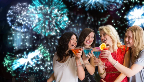 Composite image of friends with drinks — Stock Photo, Image