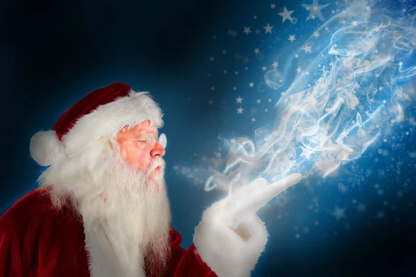 Babbo Natale soffia — Foto Stock