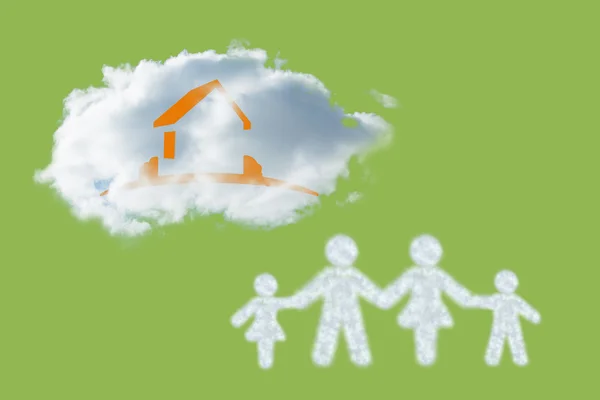 Cloud in shape of family — Stock Photo, Image