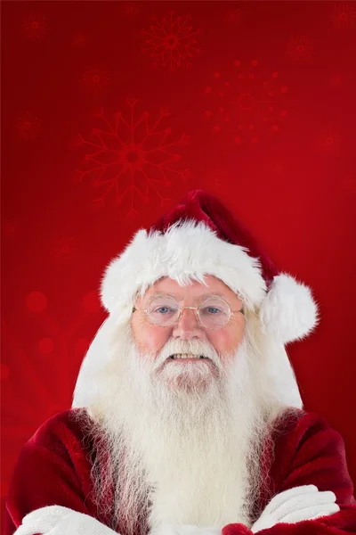 Babbo Natale sorride con le braccia incrociate — Foto Stock