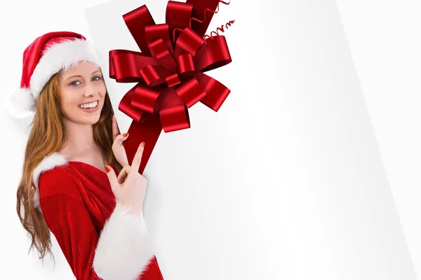 Festive redhead smiling — Stock Photo, Image