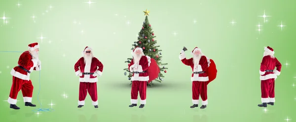 Image composite de différents santas — Photo