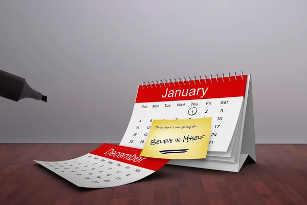 Sammansatt bild av nyår resolutioner — Stockfoto