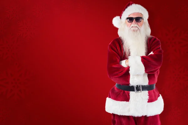 Santa Claus bär svarta solglasögon — Stockfoto