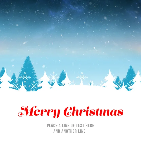 Merry Christmas tegen fir tree forest — Stockfoto