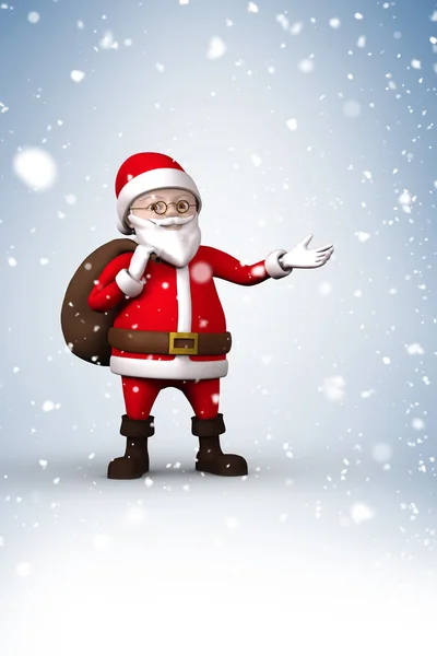 Cartoon Santa con neve che cade — Foto Stock
