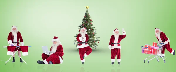 Image composite de différents santas — Photo